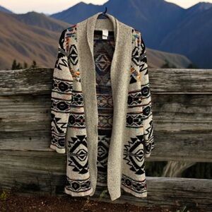 Anthropologie Northern‎ Angel Aztec Duster Cardigan Sweater Women’s S